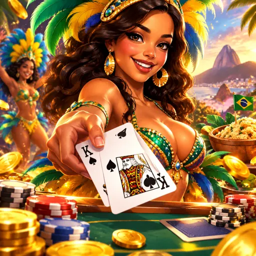 Mão de blackjack com cartas sobre a mesa de feltro